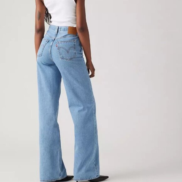 Levi's Ribcage Wide Leg Jeans - NWT / Splash zone - medium wash / size 30 - Picture 2 of 7